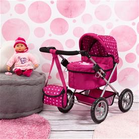 Bayer Design Trendy dockvagn med skötväska cerise-4