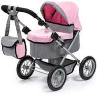 Bayer Design Trendy dockvagn med skötväska grå/rosa