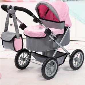 Bayer Design Trendy dockvagn med skötväska grå/rosa-2