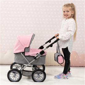 Bayer Design Trendy dockvagn med skötväska grå/rosa-3