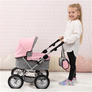 Bayer Design Trendy dockvagn med skötväska grå/rosa-3