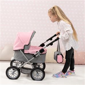 Bayer Design Trendy dockvagn med skötväska grå/rosa-4