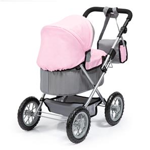 Bayer Design Trendy dockvagn med skötväska grå/rosa-5