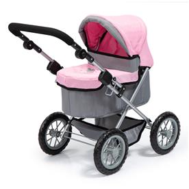 Bayer Design Trendy dockvagn med skötväska grå/rosa-7