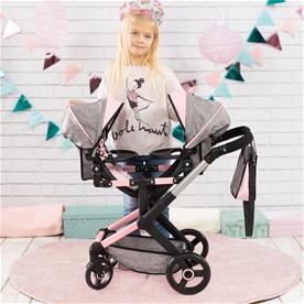 Bayer Design tvilling Klappvagn, Xeo - Grå och rosa-3