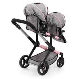 Bayer Design tvilling Klappvagn, Xeo - Grå och rosa-4