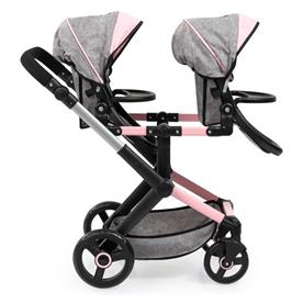 Bayer Design tvilling Klappvagn, Xeo - Grå och rosa-5