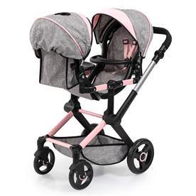 Bayer Design tvilling Klappvagn, Xeo - Grå och rosa-6