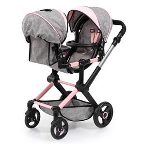 Bayer Design tvilling Klappvagn, Xeo - Grå och rosa-6