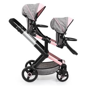Bayer Design tvilling Klappvagn, Xeo - Grå och rosa-7