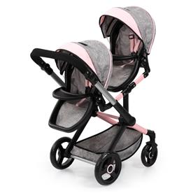 Bayer Design tvilling Klappvagn, Xeo - Grå och rosa-8