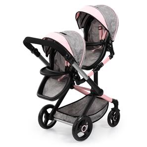 Bayer Design tvilling Klappvagn, Xeo - Grå och rosa-8