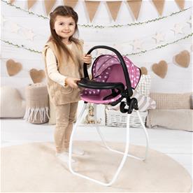 Bayer Design Vario 4-i-1 dockstol, säng, gunga och bilbarnstol Svart/Rosa-12