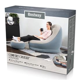 Bestway Comfort Cruiser Gråblå Liggstol 121x 100x86cm-6