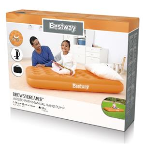 Bestway DrowsyDreamer Luftmadrass 158x89x18 cm m. pump, Orange-6