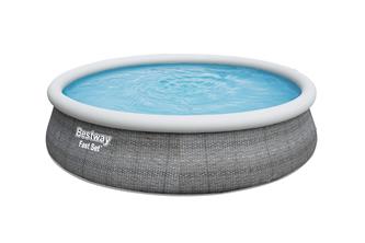  Bestway Fast Set Pool Rattan set 457 x 107 cm m. pump och stege-2