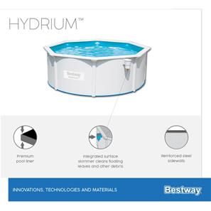 Bestway Hydrium 360 x 120 cm stålpool med sandfilter, stege m.m.-8