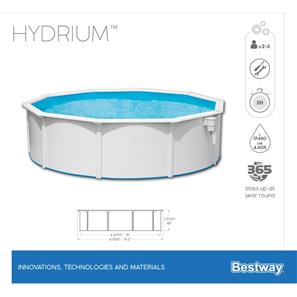 Bestway Hydrium 460 x 120 cm stålpool med sandfilter, stege m.m.-7