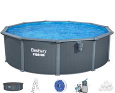 Bestway Hydrium 488 x 132 cm stålpool med sandfilter mm (2027)