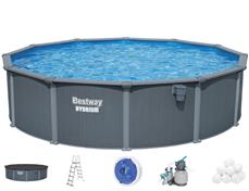 Bestway Hydrium 549 x 132 cm Runt Stålväggspool Set (2027 model)