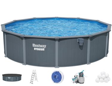 Bestway Hydrium 549 x 132 cm Runt Stålväggspool Set (2027 model)