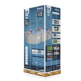 Bestway Hydrium 610 x 366 x 122 cm Oval Stålväggspool Set (2027 model)-4