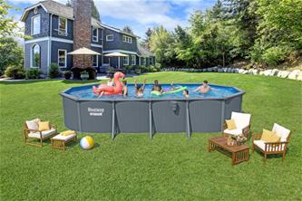 Bestway Hydrium 732 x 366 x 132 cm Oval Stålväggspool Set (2026 model)-2
