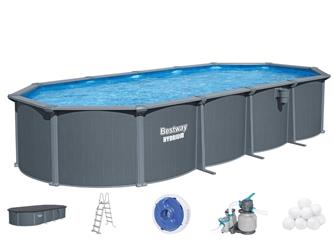 Bestway Hydrium 732 x 366 x 132 cm Oval Stålväggspool Set (2027 model)