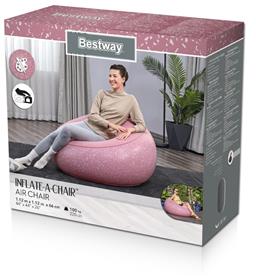 Bestway ''Inflate-A-Chair'' Uppblåsbar stol 112 x 122 x 66 cm, Clay Pink-2