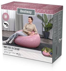 Bestway ''Inflate-A-Chair'' Uppblåsbar stol 112 x 122 x 66 cm, Clay Pink-2