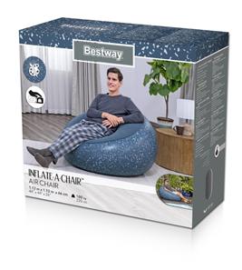 Bestway ''Inflate-A-Chair'' Uppblåsbar stol 112 x 122 x 66 cm, mörkblå-2