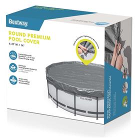 Bestway Poolskydd 427 cm Premium rund poolöverdrag