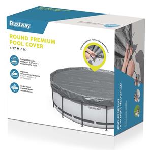 Bestway Poolskydd 427 cm Premium rund poolöverdrag