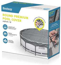 Bestway Poolskydd 457 cm Premium rund poolöverdrag