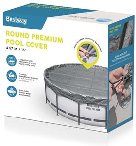 Bestway Poolskydd 457 cm Premium rund poolöverdrag