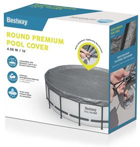 Bestway Poolskydd 488 cm Premium rund poolöverdrag