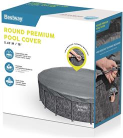 Bestway Poolskydd 549 cm Premium rund poolöverdrag