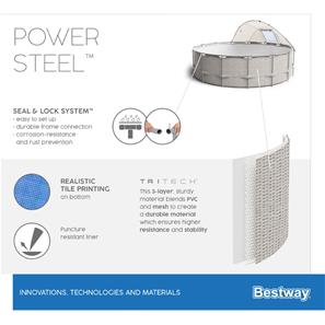 Bestway Power Steel  396 x 107 cm m/Baldakin, pump, stege m.m.-10
