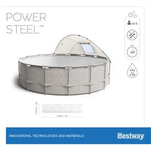 Bestway Power Steel  396 x 107 cm m/Baldakin, pump, stege m.m.-9
