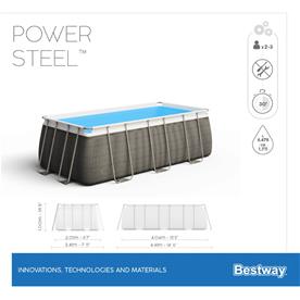 Bestway  Power Steel 404 x 201 x 100 cm rektangulär pool med pump etc.-6