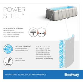 Bestway  Power Steel 412 x 201 x 122 cm Rektangulär pool-8