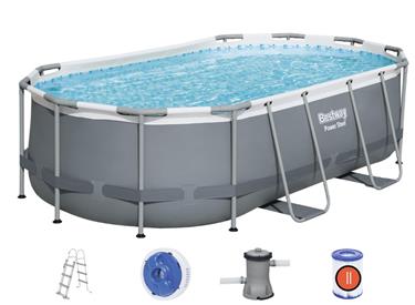 Bestway  Power Steel 427 x 250 x 84 cm Oval pool m/stege, pump m.m.