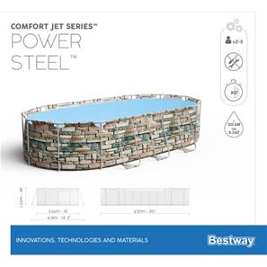 Bestway  Power Steel 610 x 366 x 122 cm Komfort Jet Pool-7