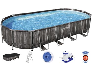 Bestway  Power Steel 732 x 366 x 122 cm Oval pool m/stege mv