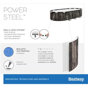 Bestway  Power Steel 732 x 366 x 122 cm Oval pool m/stege mv-9