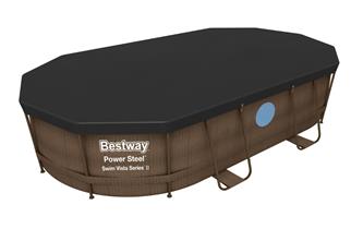 Bestway Poolskydd oval 427 x 250 x 100 cm Power Steel Frame-2