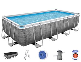 Bestway  Power Steel Rektangulär pool 488 x 244 x 122 cm Specialutgåva