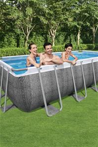 Bestway  Power Steel Rektangulär pool 488 x 244 x 122 cm Specialutgåva-3