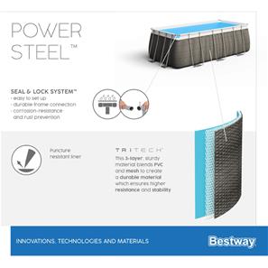 Bestway  Power Steel Rektangulär pool 488 x 244 x 122 cm Specialutgåva-7