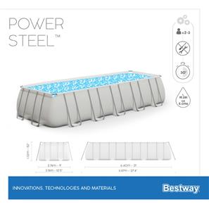 Bestway  Power Steel Rektangulär pool 640 x 274 x 132 cm-10